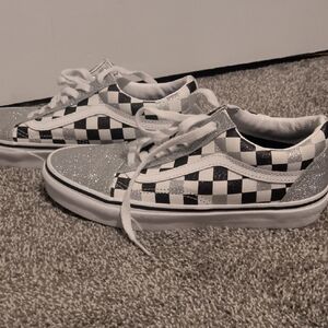 Vans Women's Rare Glitter Checkered Old Skool Size 8